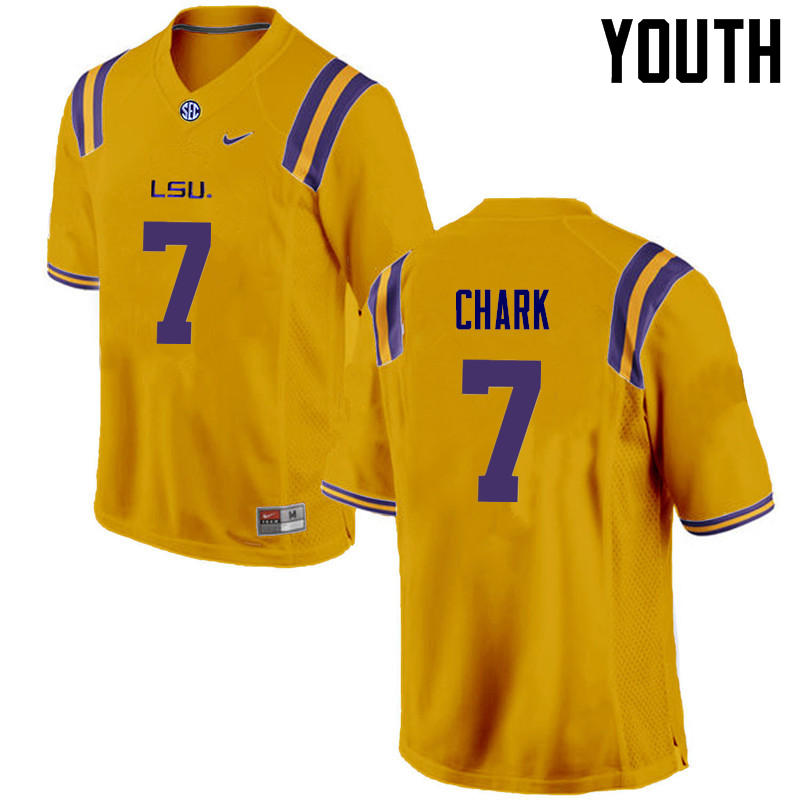 Youth LSU Tigers #7 D.J. Chark College Football Jerseys Game-Gold - Click Image to Close